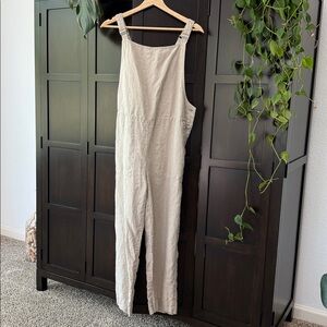 Eileen Fisher Linen-Blend Jumpsuit in Beige